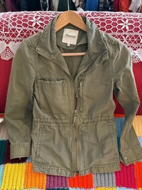 Madewell Olive Green Utility Jacket with Front Zip